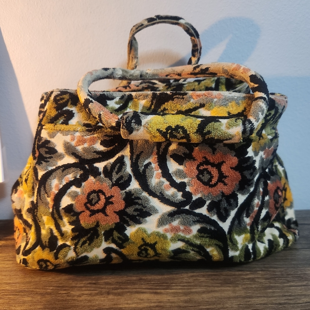Vintage Mid-Centurt 1960s Floral Tapestry Carpet Bag Hand Bag Kadin-Style - Picture 2 of 14